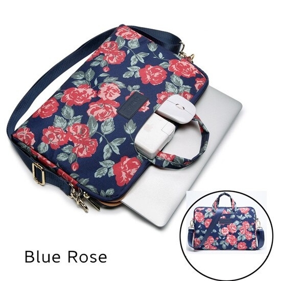Kinmac Brand Messenger Handbag Laptop Bag 13,14,15.6 Inch,Waterproof Man Lady Women Case for MacBook Air Pro Notebook DropShip - Blue Rose, 13.3 Inch