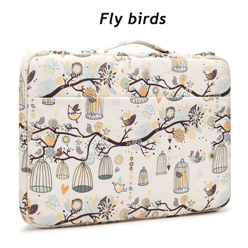 Brand Kinmac Laptop Bag 12,13,14,15,15.6 Inch,Women Man Handbag Case for MacBook Air Pro M1 Notebook PC Briefcase Dropship KC121 - Fly Birds, 15.6