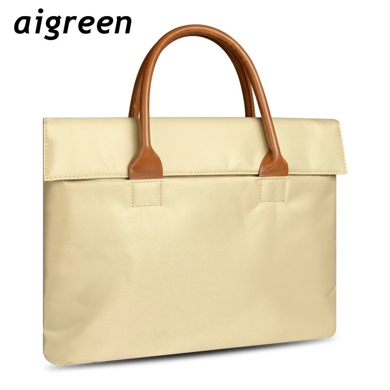 Brand Laptop Bag 12,13,14,15.6 Inch,Thin Light Lady Women Man Handbag Case for Macbook Air Pro M1 Notebook Computer PC Dropship. - Khaki, 15.4 Inch