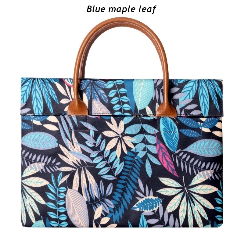 Brand Handbag Laptop Bag 11,12,13,14,15.6 Inch,Lady Women Man Sleeve Case for MacBook Air Pro M1 Notebook Compute PC Dropship - Blue Maple Leaf, for