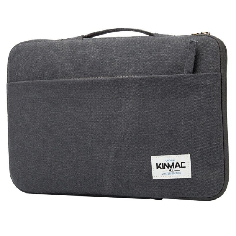 Shockproof Brand Kinmac Handbag Laptop Bag 12,13,14,15,15.6 Inch,Waterproof Canvas Sleeve Case for MacBook Air Pro PC Dropship - Grey Canvas, 13.3