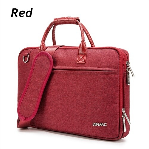 Kinmac Brand Laptop Bag 13,14,15.6 Inch,Messenger Handbag Shockproof Man Lady Women Computer Case for MacBook Notebook Dropship - Red, 14 Inch