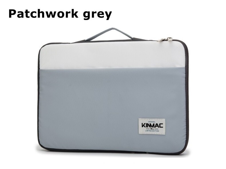 Kinmac Brand Laptop Bag 12,13,14,15,15.6 Inch,Patchwork Lady Man Handbag Case for MacBook Air Pro M1 13.3,Briefcase PC Dropship - Light Grey, 13.3