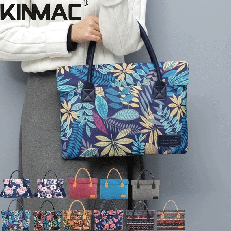 Lady Women Brand Kinmac Handbag Laptop Bag 13,14,15,15.6 Inch,Shoulder Case for MacBook Air Pro Notebook Computer PC,Dropship - Grey, 14 Inch
