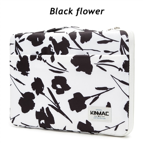 Brand Kinmac Laptop Bag 12,13,14,15.6 Inch Shockproof Lady Man Handbag Case for MacBook Air Pro M1 Women Briefcase PC Dropship - Black Flower, for