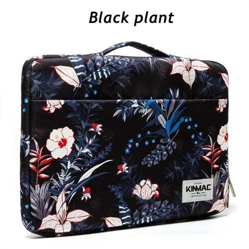 Brand Kinmac Laptop Bag 12,13,14,15.6 Inch Shockproof Lady Man Handbag Case for MacBook Air Pro M1 Women Briefcase PC Dropship - Black Plant, 13.3
