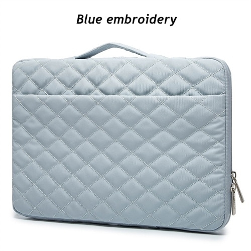 Brand Kinmac Laptop Bag 12,13,14,15.6 Inch Shockproof Lady Man Handbag Case for MacBook Air Pro M1 Women Briefcase PC Dropship - Blue Embroidery, for