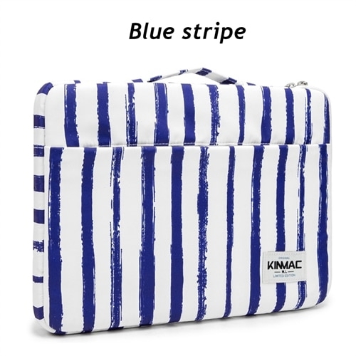 Brand Kinmac Laptop Bag 12,13,14,15.6 Inch Shockproof Lady Man Handbag Case for MacBook Air Pro M1 Women Briefcase PC Dropship - Blue Stripe,