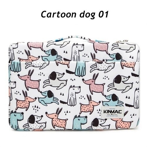 Brand Kinmac Laptop Bag 12,13,14,15,15.6 Inch,Women Man Handbag Case for MacBook Air Pro M1 Notebook PC Briefcase Dropship KC123 - Cartoon Dog 01,