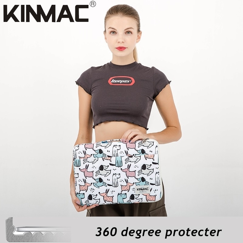 Brand Kinmac Laptop Bag 12,13,14,15,15.6 Inch,Women Man Handbag Case for MacBook Air Pro M1 Notebook PC Briefcase Dropship KC123 - Cartoon Dog 01, thumbnail