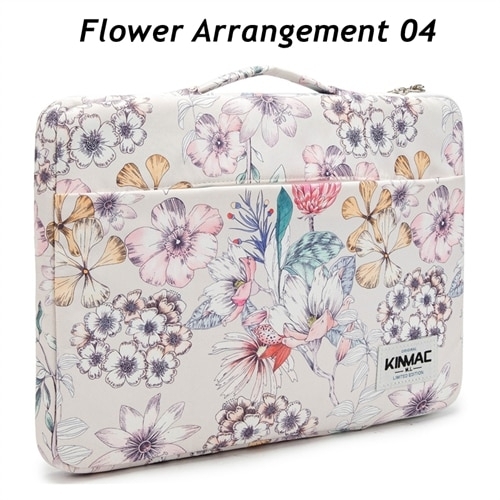 Brand Kinmac Laptop Bag 12,13,14,15,15.6 Inch,Flower Women Lady Man Handbag Case for MacBook Air Pro Compute Briefcase Dropship4 - Flower 04, 12 Inch