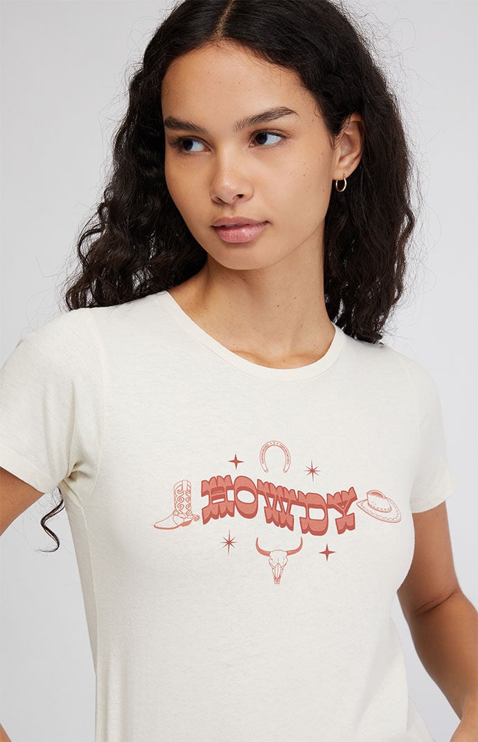 Golden Hour Womens Howdy Baby T-Shirt - Beige Size Large thumbnail