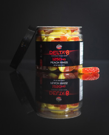 Delta 8 Classic Gummy Peach Rings 50pcs 1250mg