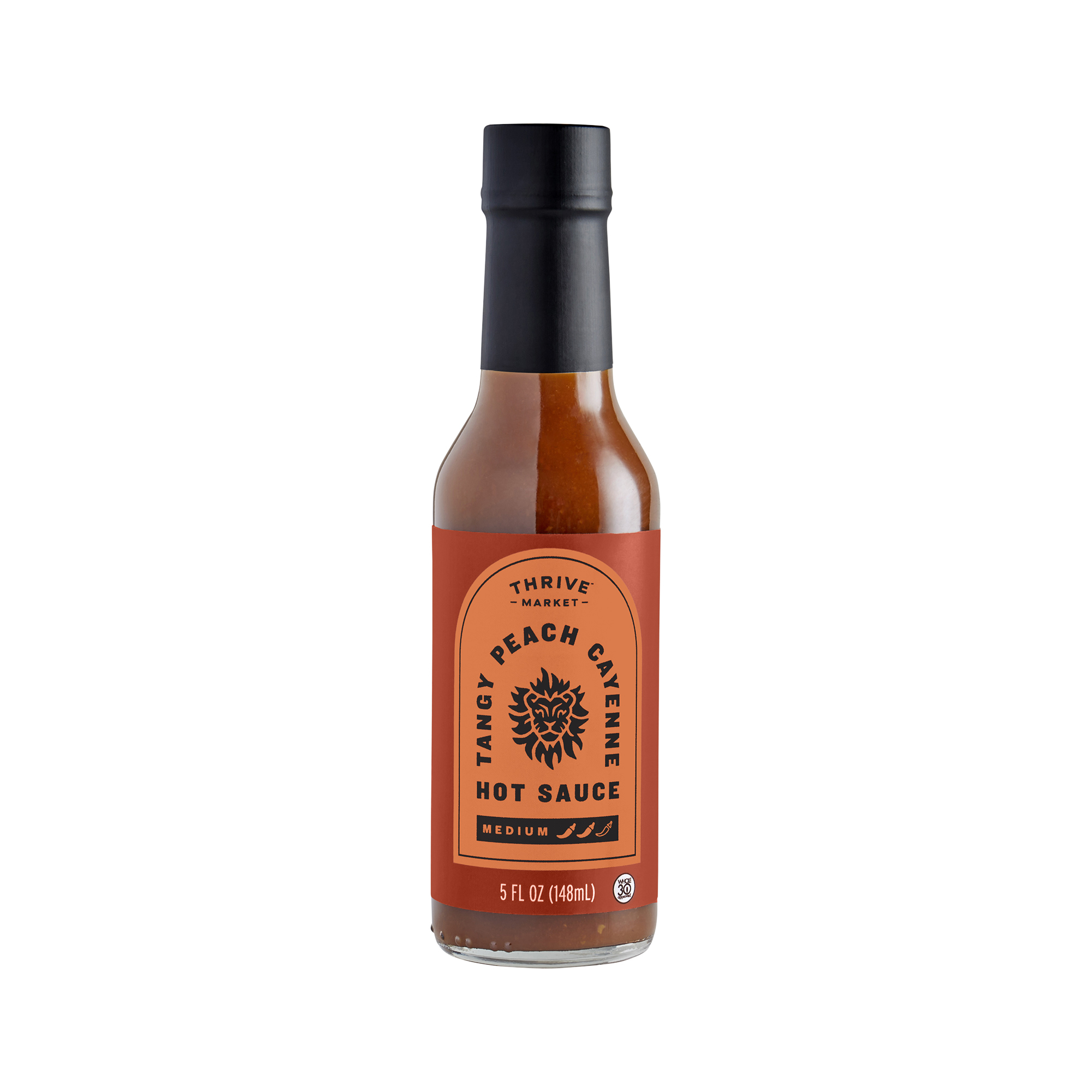 Thrive Market Tangy Peach Cayenne Hot Sauce 5 Fl Oz Bottle