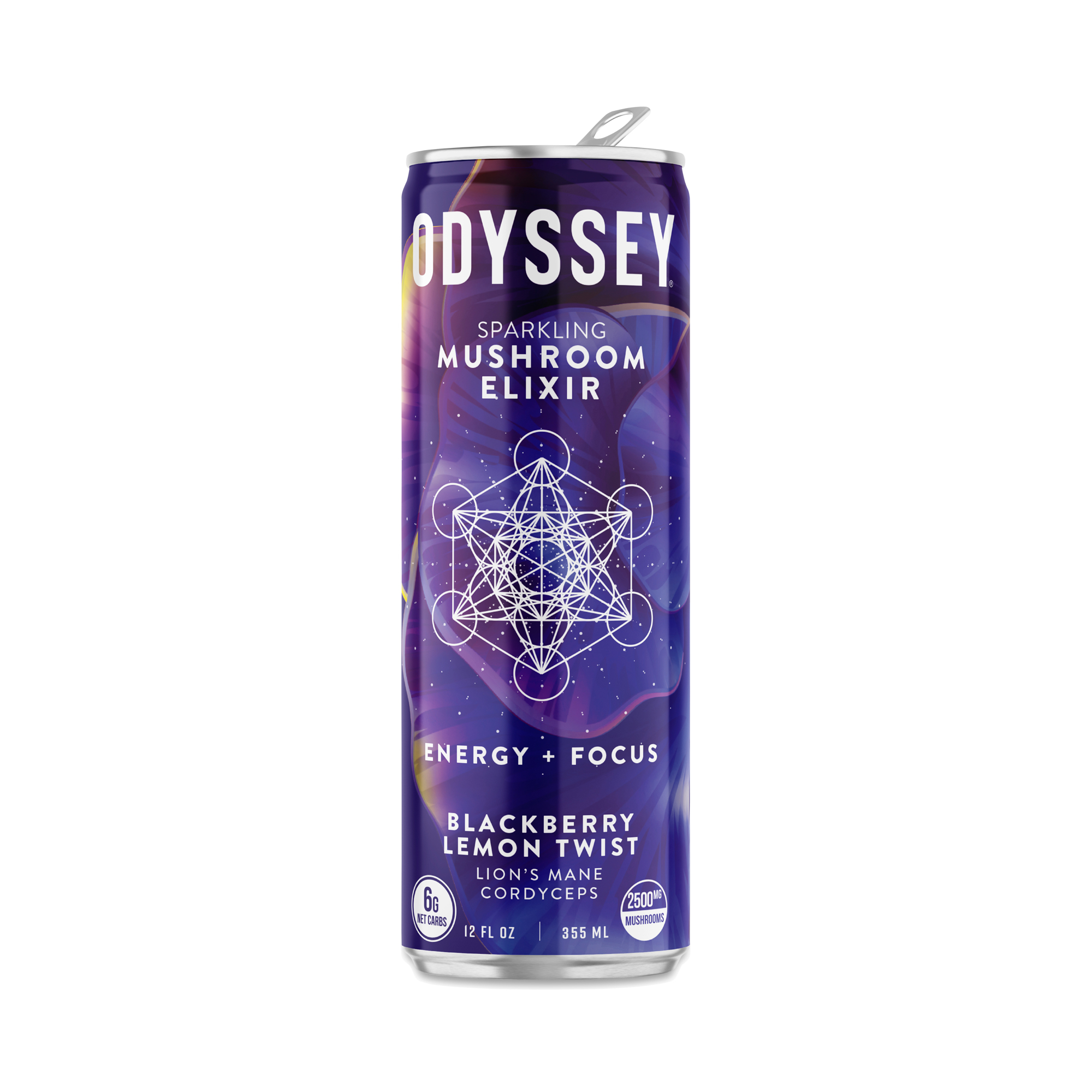 2-Pack ODYSSEY Sparkling Functional Energy Drink, Blackberry Lemonade 12 Fl Oz Can