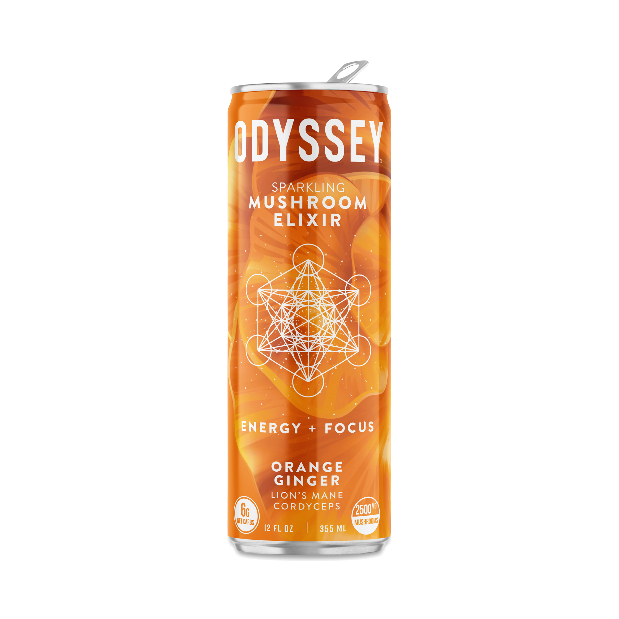 2-Pack ODYSSEY Sparkling Functional Energy Drink, Mandarin Orange 12 Fl Oz Can