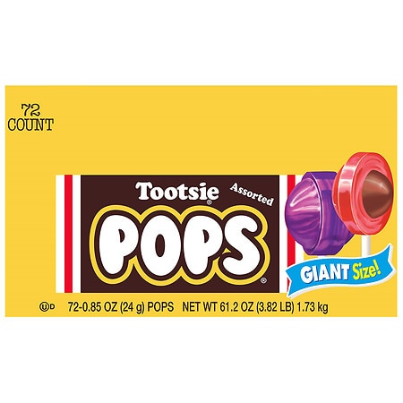 Tootsie Roll Tootsie Pops Assorted Fruit Flavors - 0.85 Oz X 72 Pack
