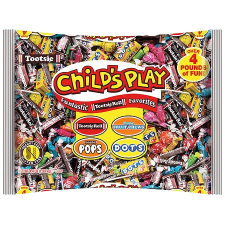 Tootsie Roll Child's Play Mixed Candy,Tootsie Rolls, Pops, Dots, Halloween,XL Variety Bag - 4.4 Lb