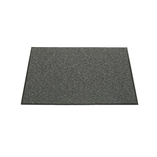 SKILCRAFT - 7220-01-582-6222 - Walk-off Entry, Economy Scraper/wiper, Recycled Carpet, Gray, 4'x6'