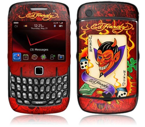 MusicSkins, MS-EDHY20044, Ed Hardy - Joker , BlackBerry Curve (8520/8530), Skin