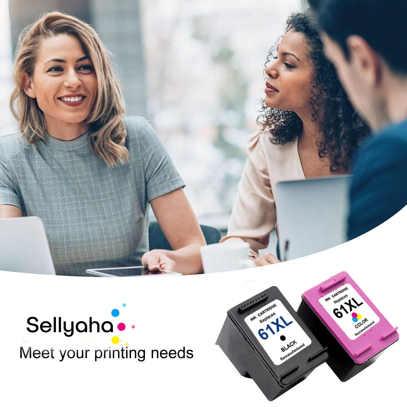 61 XL Black & Color Ink Cartridge for HP Deskjet 2050 2510 2512  2514  2540 thumbnail
