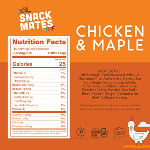 The New Primal Snack Mates Sticks, Chicken & Maple, Value Pack 15 Sticks (0.5 Oz Each) thumbnail