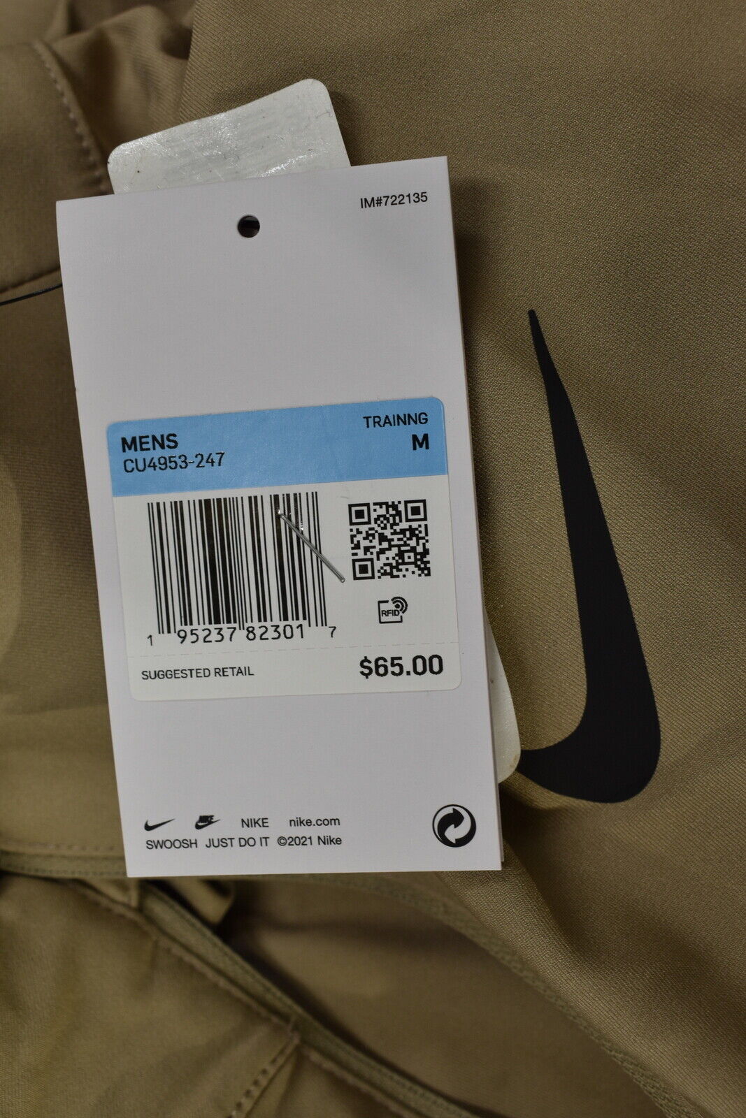 Nike Men's Dri-FIT Full Zip Woven Training Jacket, Beige, Size M, $65, NwT thumbnail