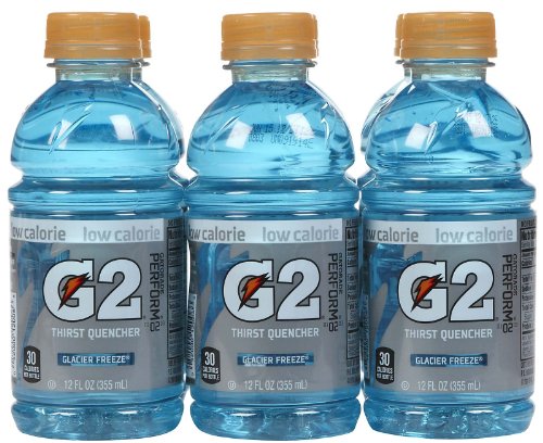 Gatorade G2 Thirst Quencher Low Calorie Glacier Freeze (6 - 12 Fl Oz) 72 Fluid Ounce 6 Pack Plastic Bottles
