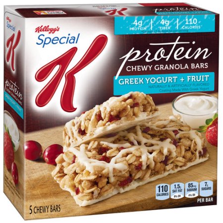 Diet info for GREEK YOGURT + FRUIT FLAVORED PROTEIN CHEWY GRANOLA BARS