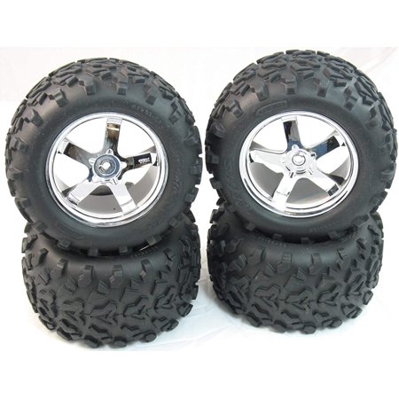 T-MAXX 33 TIRES 4973 5373 (ASSEMBLED 4 WHEELS 63 14MM HEX RIMS 4907 JuIShareE