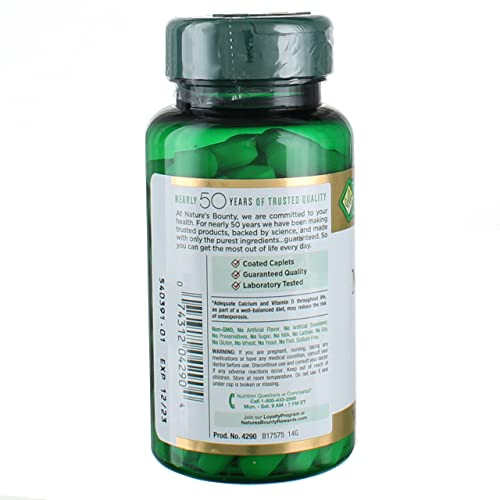 Nature's Bounty Calcium-magnesium-zinc Caplets, 200 Caplets (2 X 100 Count Bottles) thumbnail
