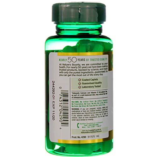 Nature's Bounty Calcium-magnesium-zinc Caplets, 200 Caplets (2 X 100 Count Bottles) thumbnail
