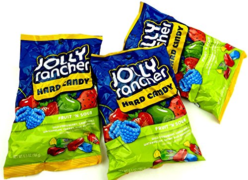Jolly Rancher Fruit N' Sour Hard Candy in Assorted Fruit Flavors in a Gift Box, 6.5-Ounce Bag (Pack of 3) thumbnail