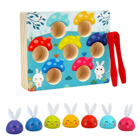 Wooden Catch Bunny Montessori Bead Game Early Educational Children S Toys SA9