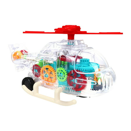 Buodes Girls Toys Age 6-8 Helicopter for Toddlers Electric Helicopter Mechanical Battery Operated Helicopter Toy with Visible Colored Moving Gears  Br