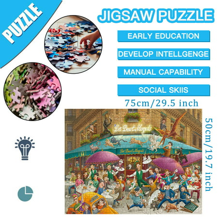 1000 Pieces Cartoon Puzzles Cofe House Puzzles Kids Adult Intelligence Puzzles - 2022 New Toys 1000 Pieces Cartoon B#2313