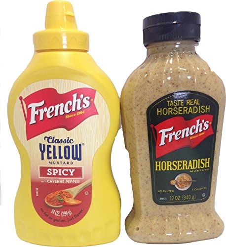 French's Bundle: 14 Oz Classic Yellow Spicy and 12 Oz Horseradish