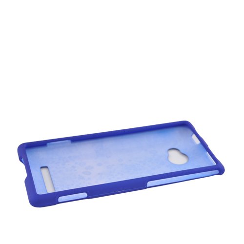Protector Cover Snap on Hard Rubber Case for HTC Windows Phone 8X Zenith 6990 - Blue thumbnail
