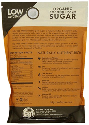 Sweet Tree Palm Sugar (Blonde) - Big Tree Farms, 16 Oz. Bag - Organic, Unrefined, Sustainable, All Natural Sweetener - Vegan, Non GMO, Preservative Fr thumbnail