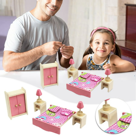 DDgui New Upgraded Family Mini Simulation Children S Small Furniture Doll House Toy Bed Kitchen Sofa Model Set DDgui LCC220923-7668
