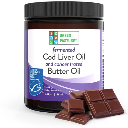 Green Pasture's Blue Ice Royal Butter Oil / Fermented Cod Liver Oil Blend - CHOCOLATE CREAM GEL - 8.1 Fl.oz (240ml)