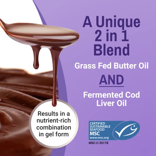 Green Pasture's Blue Ice Royal Butter Oil / Fermented Cod Liver Oil Blend - CHOCOLATE CREAM GEL - 8.1 Fl.oz (240ml) thumbnail