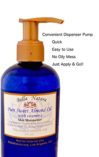 Pure Sweet Almond Oil with Vitamin E -- Skin Moisturizer & Massage Oil -- Helps Soothe Rough & Dry Hands -- Less Mess Pump -- 100% Natural -- thumbnail