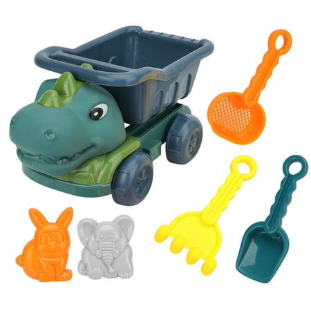 T*6755Children S Dinosaur Engineering Vehicle Shovel Beach Toy Set Baby Outdoor Play Water Digging Sand Hourglass Toolp*6755