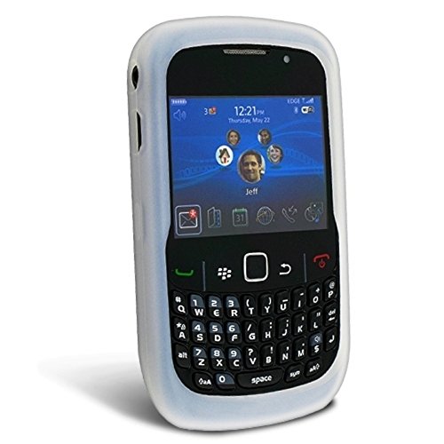 Insten® Clear White Silicone Cover Case + Car Charger Compatible with Blackberry Curve 8520 / 8530 Cell Phone thumbnail