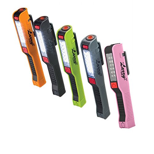 BUNDLE: 5x NEBO Pocket Work Light LED Flashlight: 1x Lucy 2 Pink, 1x Larry 2 Black, 1x Larry 2 Green, 1x Larry 2 Grey & 1x Larry 2 Orange (6051, 6