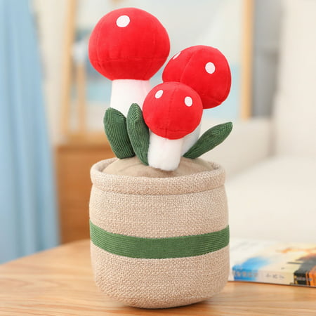 Mushrooms Simulation Potted Plush Toy Doll Plant Indoor Decoration Plush Dolls 912-lj#7525 Girls Toys Mushrooms Simulation Potted
