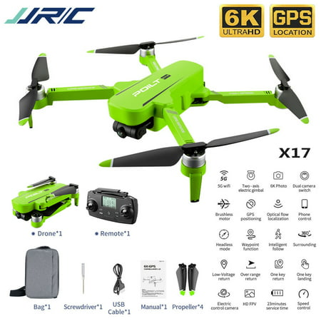 FengLS JJR/C X17 Dual HD Cameras Drone 5G WiFi 6K GPS Foldable Brushless Motor RC Drone 09-Gifts-08A#4723 Now Toys JJR/C X17 Dual