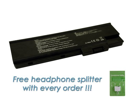 Acer Aspire 9303 8-cell, 4800mAh Replacement Laptop Battery with FREE Headphone Splitter