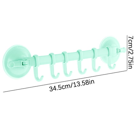 FengLS Wall Vacuum Rack Suction Cup 6 Hooks Towel Bathroom Kitchen Holder Sucker Hanger 09-Decor-10A#8994 Ideal Gift Wall Vacuum Rack